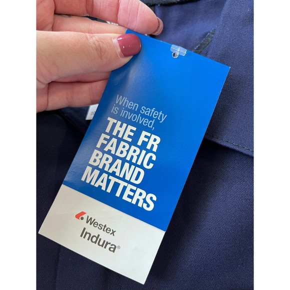 Saftech Utility FR Jumpsuit Long Sleeve Mens XL Navy Blue Full Suit A9 - Picture 5 of 10